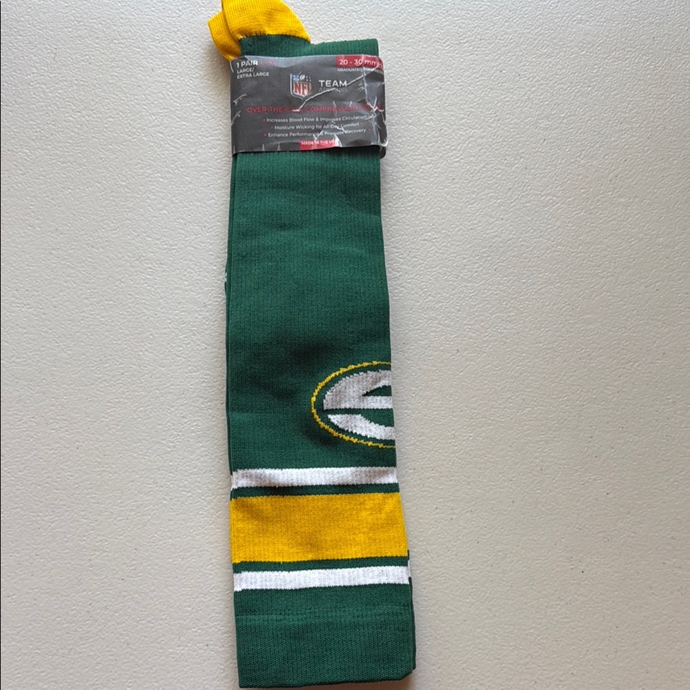 Green Bay Packers Team - over the calf compression Socks - Official NFL brand